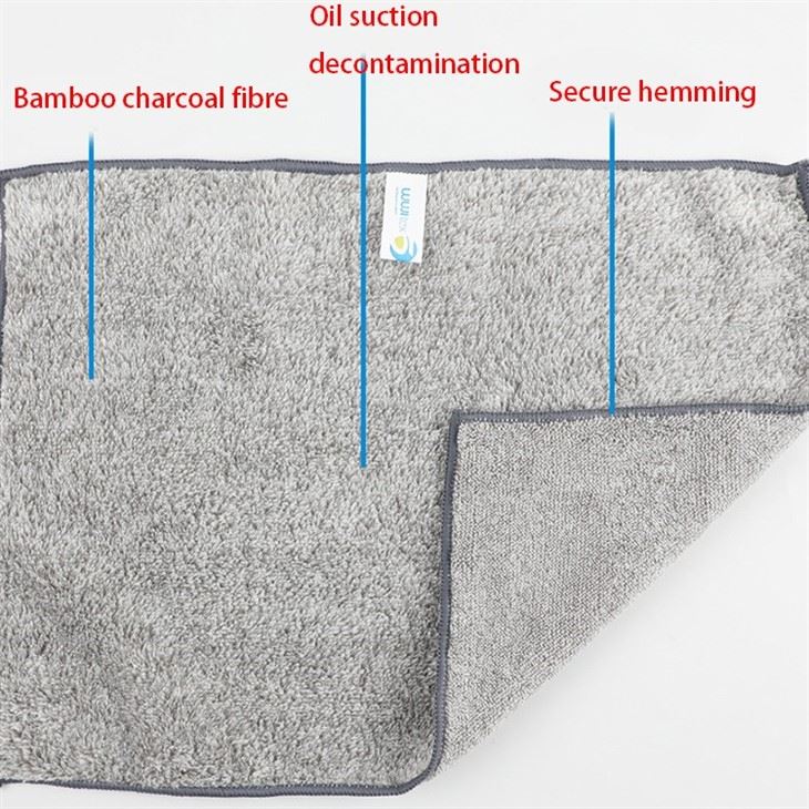Bamboo Charcoal Fiber Kitchen Cleaning Cloth To Remove Oil Dishwashing Towels Household Items Thicker