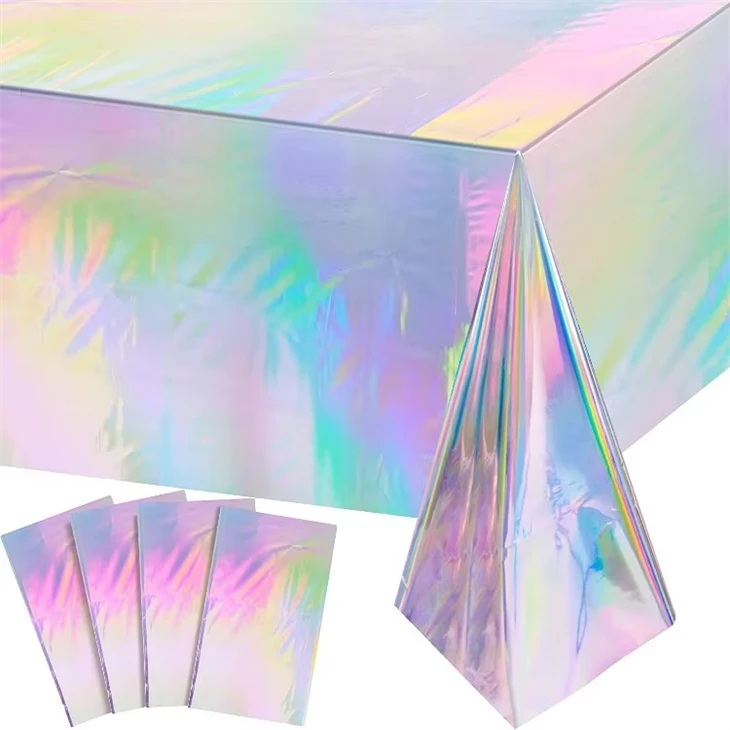 PE Disposable Laser Tablecloth Wedding Decor