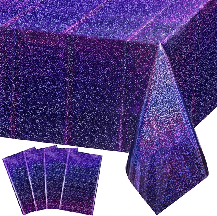 PE Disposable Laser Tablecloth Wedding Decor